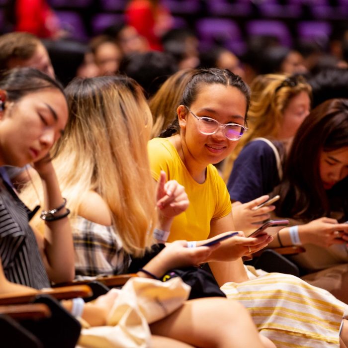 Photograph from the business school orientation week lunch