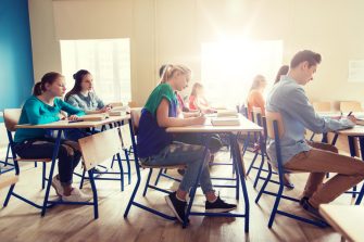 Students sitting an exam