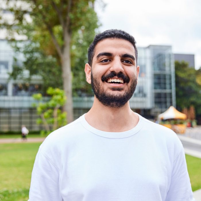 UNSW College Student standing outside - main walkwayy