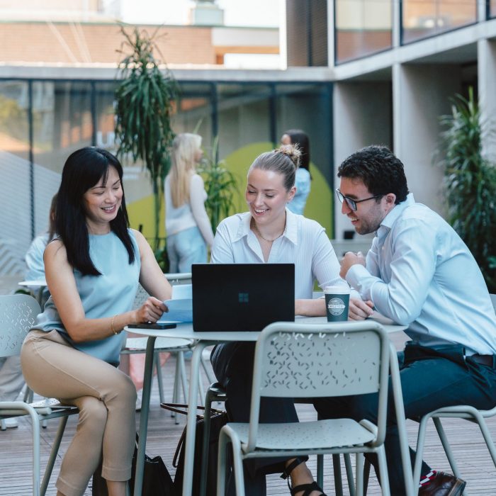 Students in L5 Courtyard