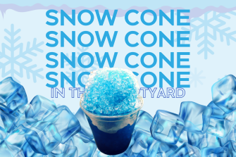 snow cone in the courtyard