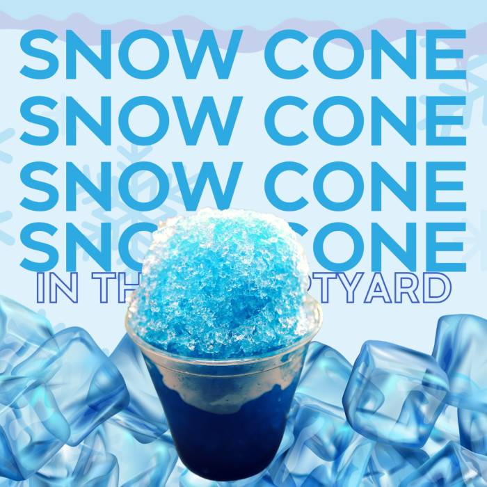 snow cone in the courtyard