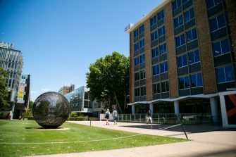 Globe lawn on the Main Walkway