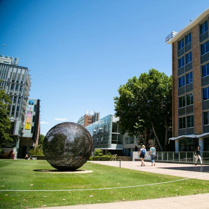 Globe lawn on the Main Walkway