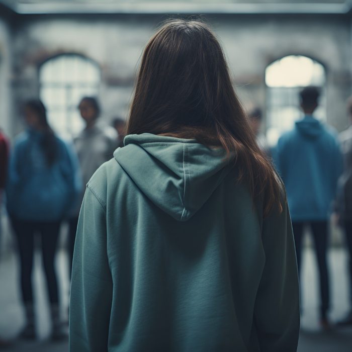 teen bullying illustration, ai generative design